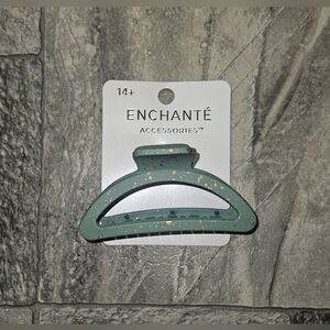 Enchante Accessories Green With Gold Speckles Hair Claw Clip BNIB